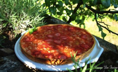 Tarte aux fraises et à la rhubarbe